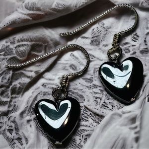 Heart Shaped Hematite Earrings